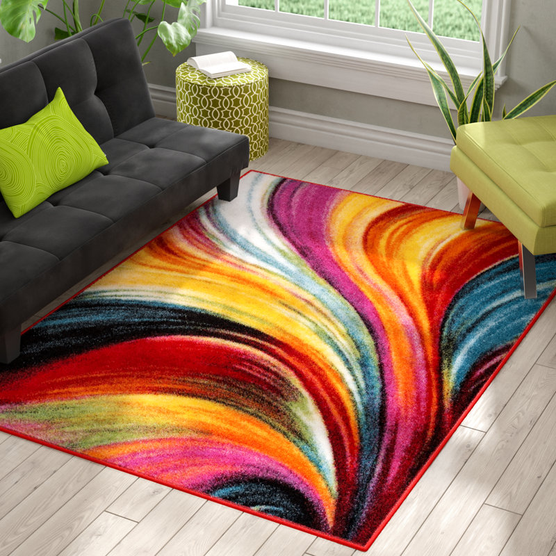 Latitude Run® Brooksville Abstract Red/Yellow Rug & Reviews Wayfair